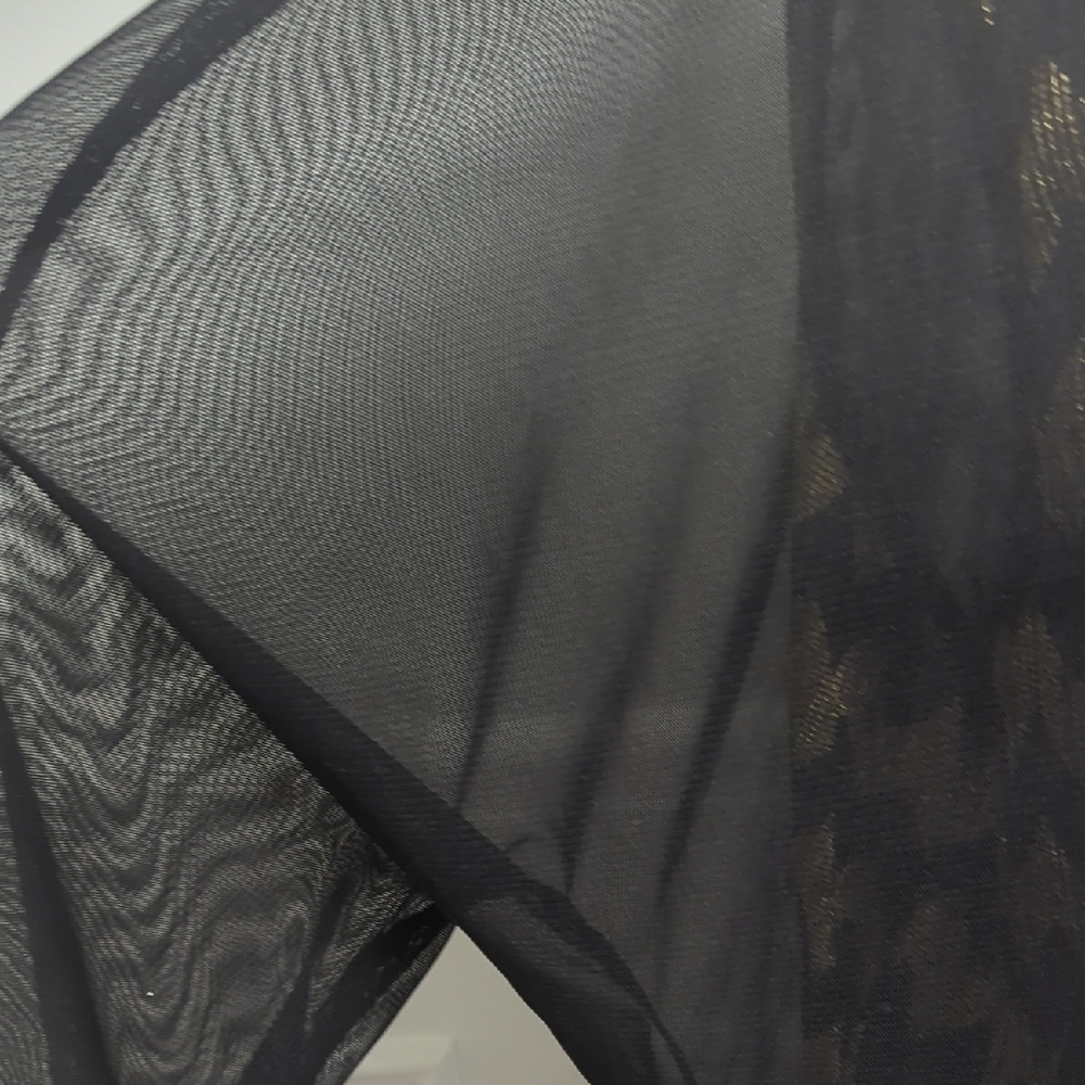 Black and Gold Sheer Tunic Top Size 2x - Picture 3 of 7